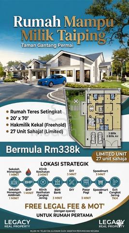 Rumah Baru Mampu Milik Taiping, Teres Setingkat Booking Rm300 1