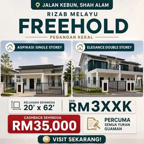 Rumah Teres 2-Tingkat Paling Murah & Baru Di Jalan Kebun, Shah Alam 1