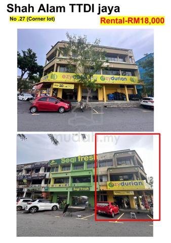3 Storey Corner Shoplot @ Shah Alam TTDI Jaya, Shah Alam For Rent 1