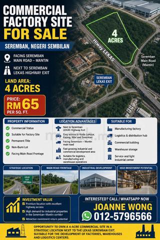 Commercial Factory Zoning Industry For Sale At Seremban 1