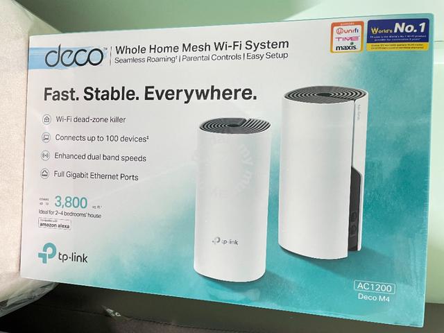 TP-LINK DECO M4 (2-pack) AC1200 mesh wi-fi - Computers & Accessories for  sale in Sandakan, Sabah