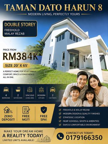 FREEHOLD Taman Dato Harun 8 Teres Dua Tingkat 1