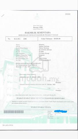 [Tanah Untuk Dijual] LOT BANGLO EKSKLUSIF – BANDAR BARU MACHANG 1