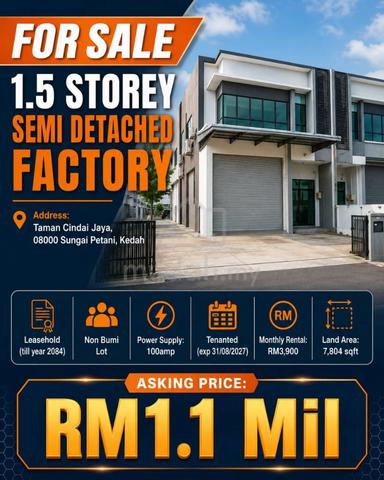 Taman Cindai Jaya 1.5 Storey Semi-D Factory TENANTED 1