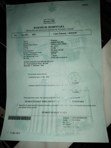 Tanah lot banglo untuk dijual di pasir mas 1