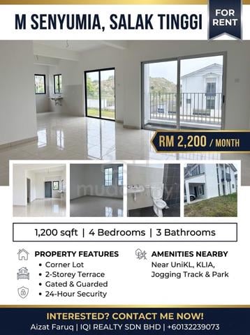 2 Sty M Senyumia Corner Lot BBST. Boleh nego sewa 1