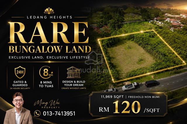 Ledang Heights rare bungalow land freehold gated guarded nearby tuas 1