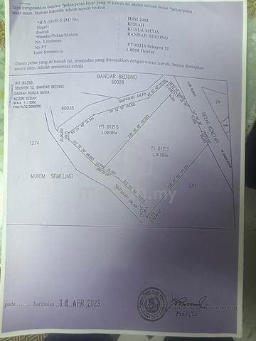 Land for Sale ar Kg Sg. Toh Pawang Bedong 1