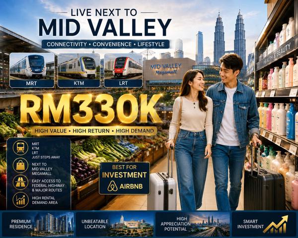 FULL Cover KL-MRT/LRT【 Airbnb-LongTerm Invest 】2-3 ROOM - Direct Mall 1