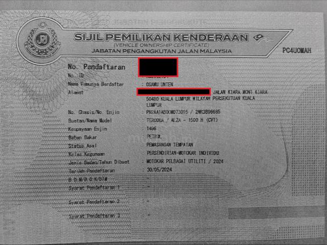 2024 Perodua ALZA 1.5 H = 24,000km] Japaness Owner - 2