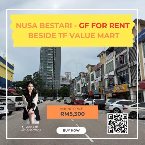 Nusa Bestari, GF for rent, Best Price, beside TF value mart, Bukit Ind 1