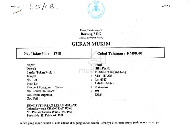 Kebun Sawit Untuk Dijual (Bt. 15, Ayer Hitam, Teluk Intan, Perak) 1