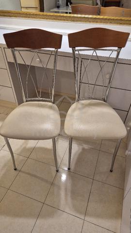 Elegant Chrome & Wood Design Dining Chairs - photo 2 of 4