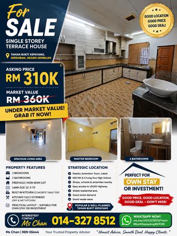 Fully Extended Kitchen + Good Location@Taman Bukit Kepayang 3R2B 1
