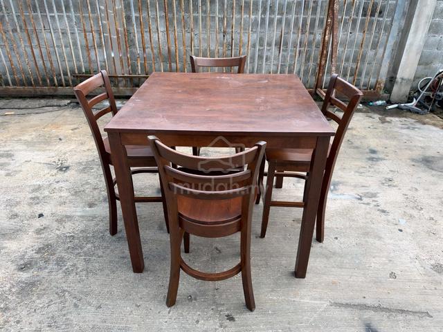 [Set] Solid Tall High Bar Table Meja + Kerusi 4 Ba - photo 4 of 6