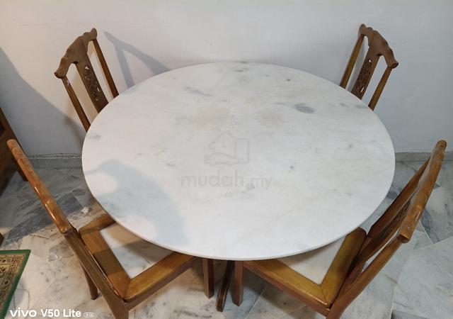 Set Meja Bulat Marble (Marble Dining Sets) - photo 2 of 2