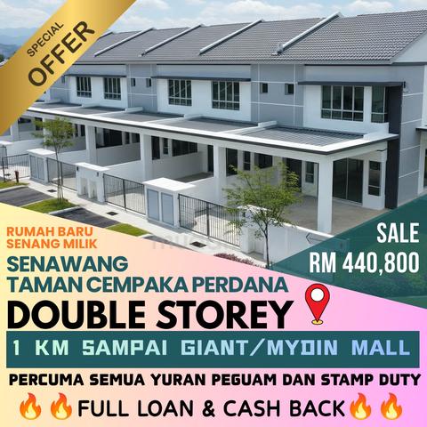 JUAL SENAWANG TAMAN CEMPAKA PERDANA 💯🔥DOUBLE STOREY FULL Loan 1