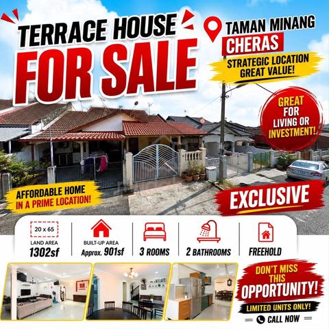 Terrace House For Sale - Taman Minang, Cheras 1