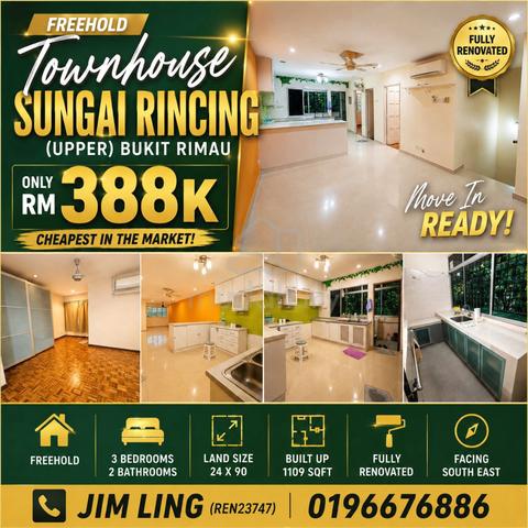 【BEST BUY】Townhouse Bukit Rimau, Sungai Rincing, Fully Renovated 1