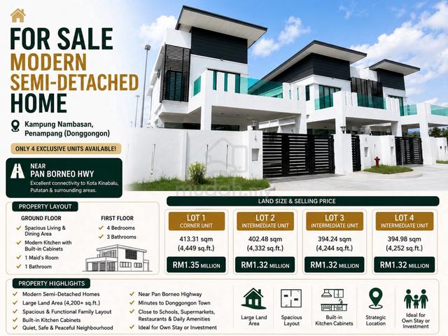 Modern Semi-Detached House @ Kampung Nambasan, Penampang 1