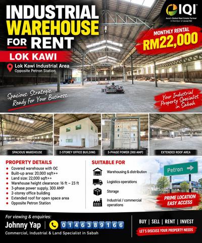 Light Industrial Warehouse For Rent | Lokkawi | Kinarut 1