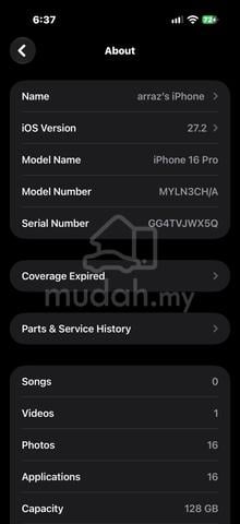 iphone 16pro black 128gb - photo 6 of 6