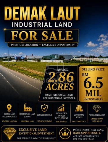 2.86 acres Industrial land for sale. Double frontage 1