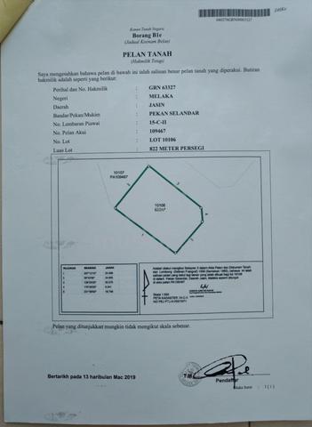 Residential Land For Sale – Selandar, Melaka 1