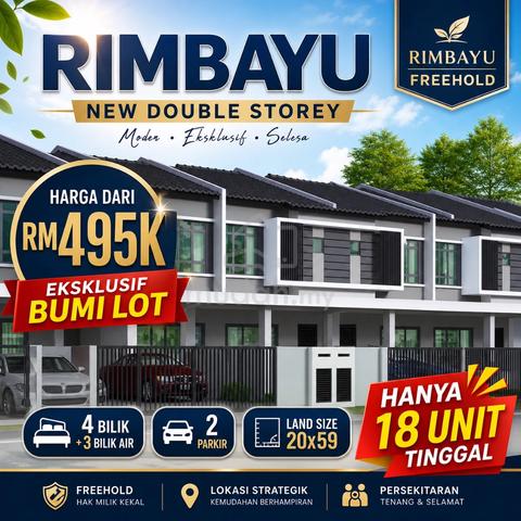 Affordable New Freehold Double Storey Terrance located Rimbayu 1