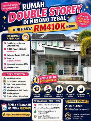 Double Storey Terrace di Taman Seri Saujana, Nibong Tebal 1
