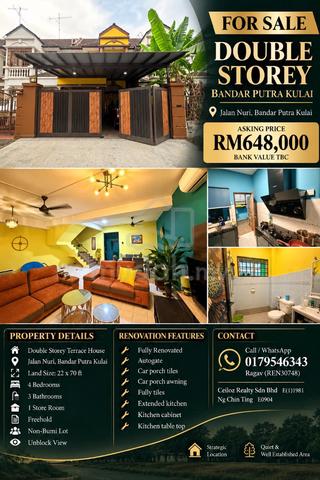 Fully Renovated Double Storey Terrace @ Bandar Putra Kulai, Jalan Nuri 1
