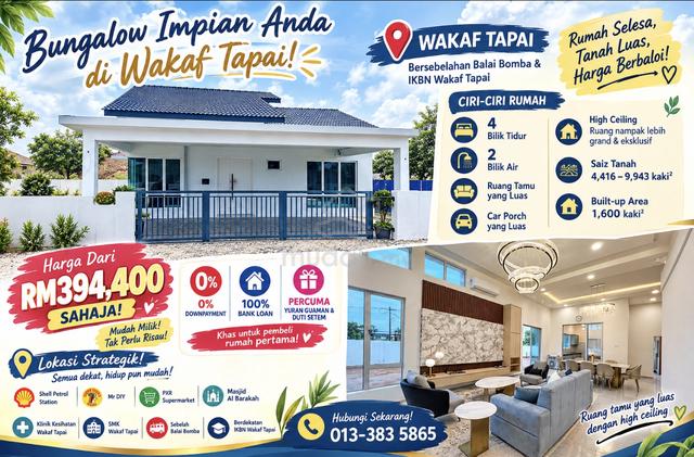 Rumah Banglo 1 tingkat + Harga Semi-D+ Dekat ECRL+ Bebas banjir 1