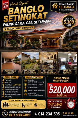{Renovated} Banglo Cantik Setingkat Taman Guru, Senawang 1