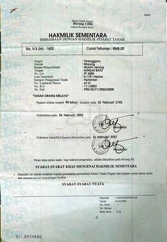 Assalamualaikum warga Terengganu yang mencari tanah di kawasan kelulut 1