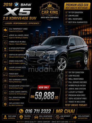 -2018 Bmw X5 2.0 xDRIVE40e M-SPORT SUV (A) F/LOAN - 1