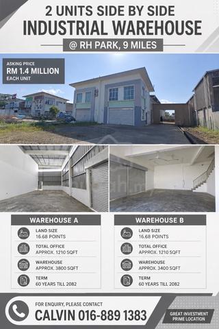 2 Units Side by Side Industrial Warehouse @ RH Park, 9 Miles, Kuching 1