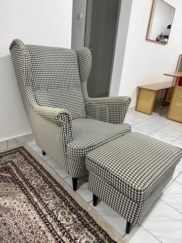 Wing Chair Ikea Armchair Strandmon Chair Used Ottoman Strandmon