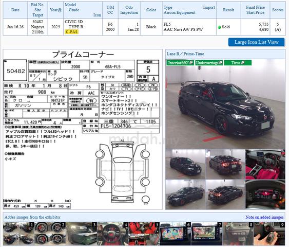 5A 1K MILEA UNREG 2025 Honda CIVIC TYPE R FL5 (M) - 2