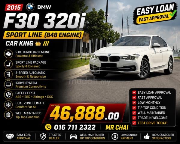 -2015 Bmw 320i SPORT LINE 2.0 FACELIFT (A) B48 ENG - 1