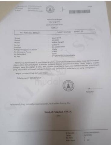 Selangor Sepang Agricultural Freehold Land For Sale 1