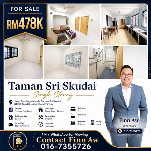 Full Loan Skudai Single Storey For Sales 1