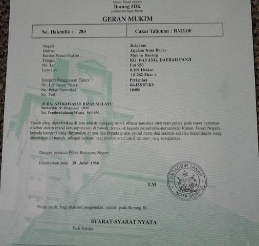 tanah area kota bharu-kg baung bayam 1