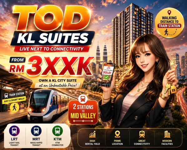 TOD Midvalley Direct KL【 Walk LRT/MRT 】MTH 1.4k Airbnb High RENTAL !! 1