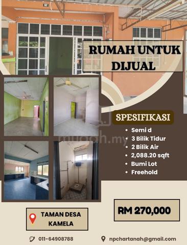 Rumah Untuk Dijual Taman Desa Kamela, Alor Setar 1