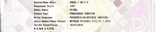2019 Honda BR-V 1.5 V (A) 1THN WARANTY LOAN KEDAI - 2