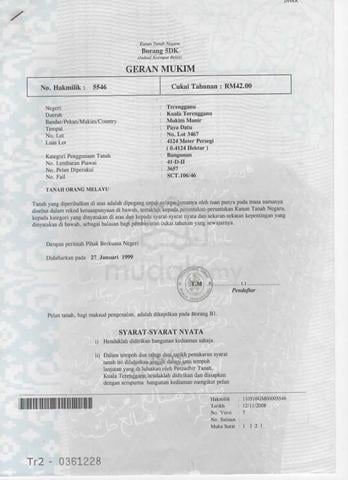 tanah untuk dijual kampung paya datu manir kuala terengganu 1