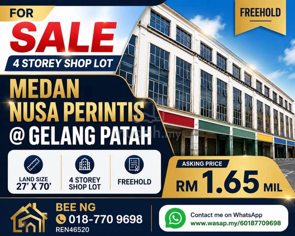 Medan Nusa Perintis 4 storey shop for sale facing main road 1
