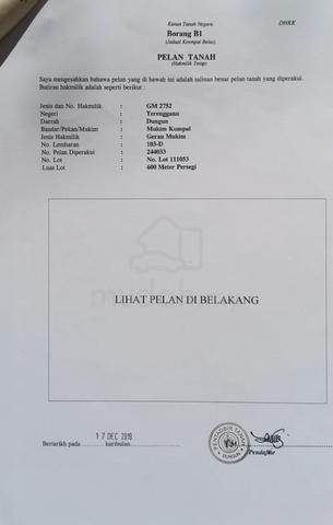TTANAH MURAH UNTUK DIJUAL  Mukim Kumpal, Tempat Kemudi, Dungun 1