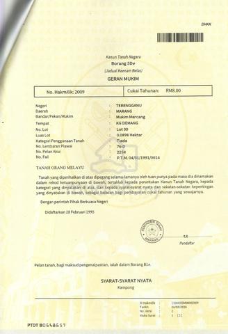 Terengganu Marang Residential Freehold Land For Sale 1