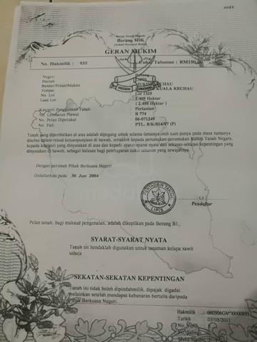 Tanah Pertanian 3 Lot 18.67 Ekar Mukin Kechau Kuala Lipas untuk Dijual 1
